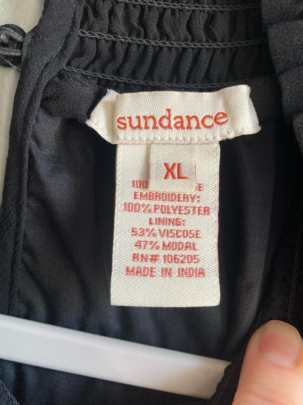 Sundance Black Sleeveless Tank with Colorful Floral Embroidery - Picture 5 of 7